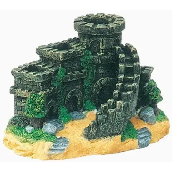 Miniature stone castle ruin.