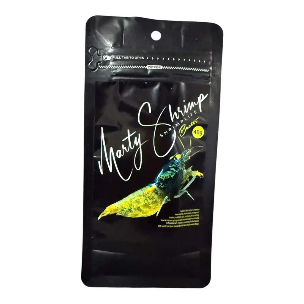 Black bag of shrimp food.