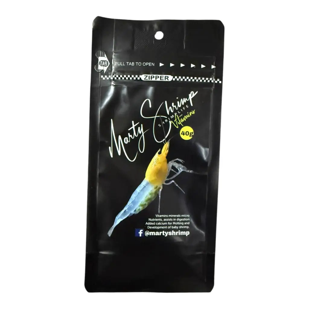 Black bag of shrimp food.