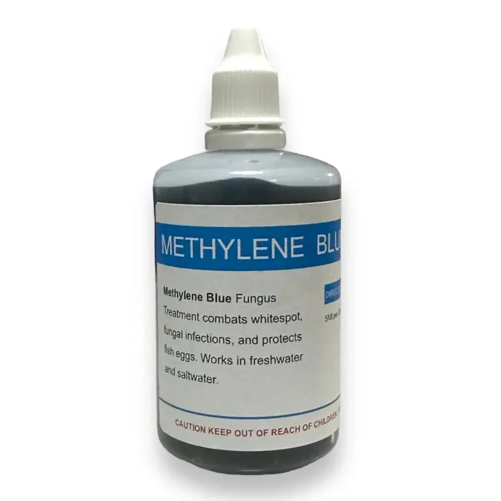 Bottle of methylene blue fungus treatment.