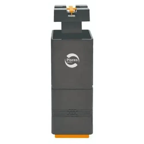 Gray and orange kitchen utensil holder.