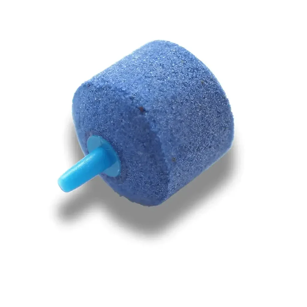 Blue cylindrical air stone.