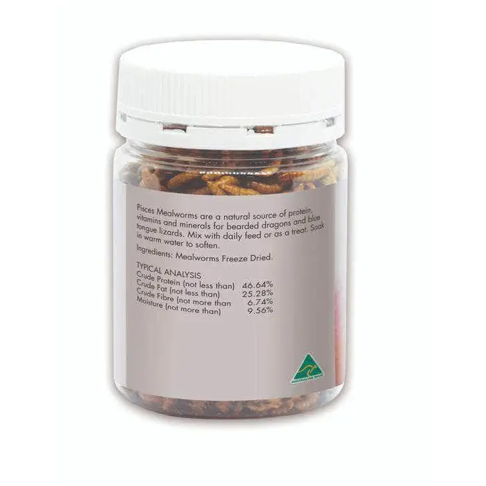 Pisces Enterprises Freezedried Mealworms Jar 40G