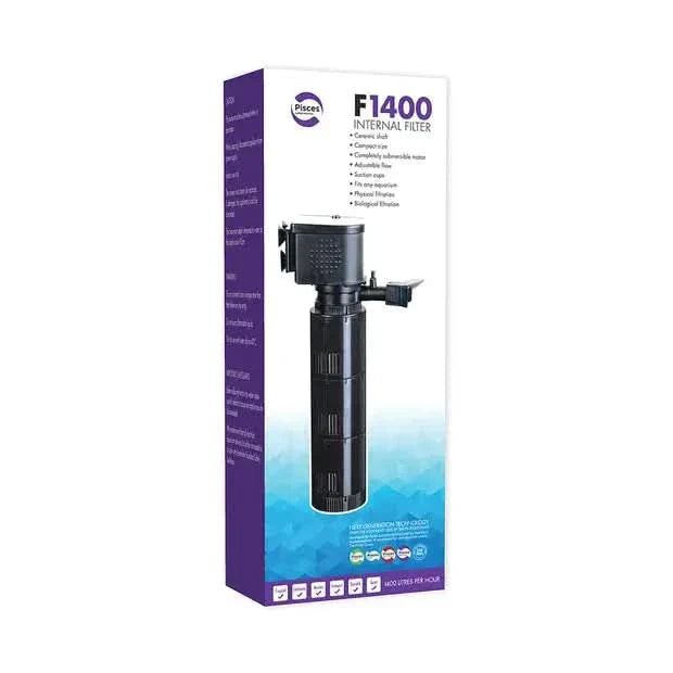 Aquarium internal filter in packaging.
