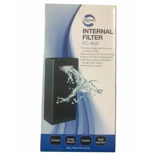 Pisces internal aquarium filter box.
