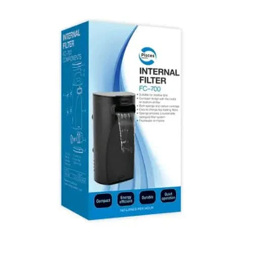 Aquarium internal filter in packaging.