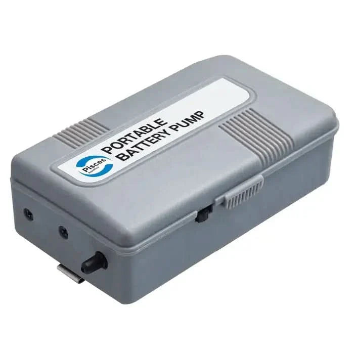 Gray portable battery pump.