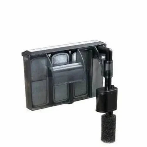 Black aquarium filter.