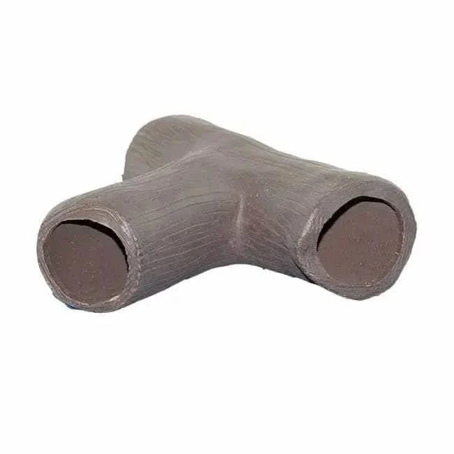 Brown ceramic Y-shaped tunnel.