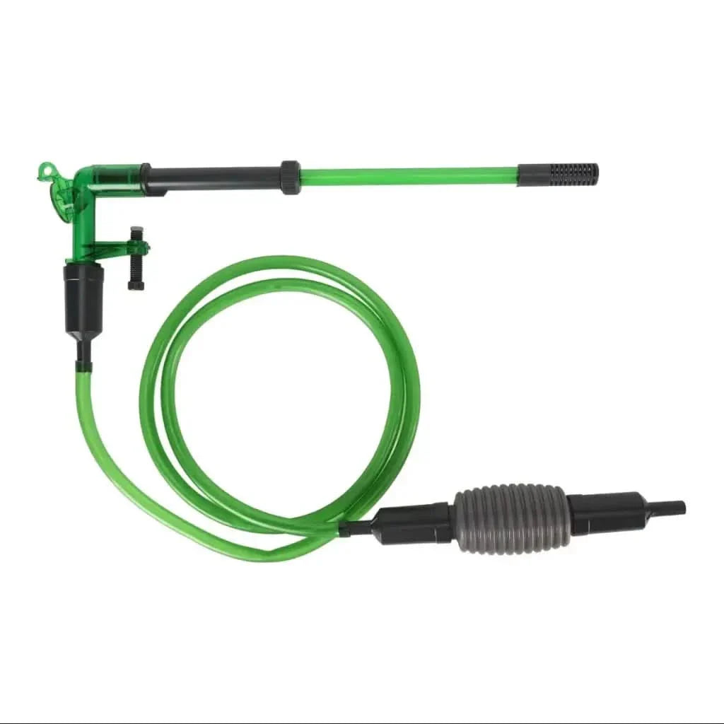 Green aquarium gravel cleaner.