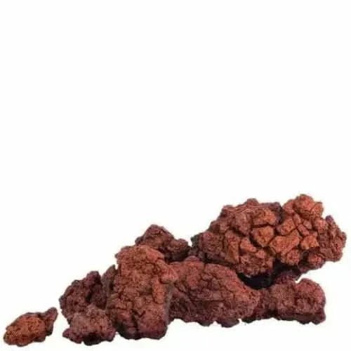Reddish-brown, cracked, and lumpy material.