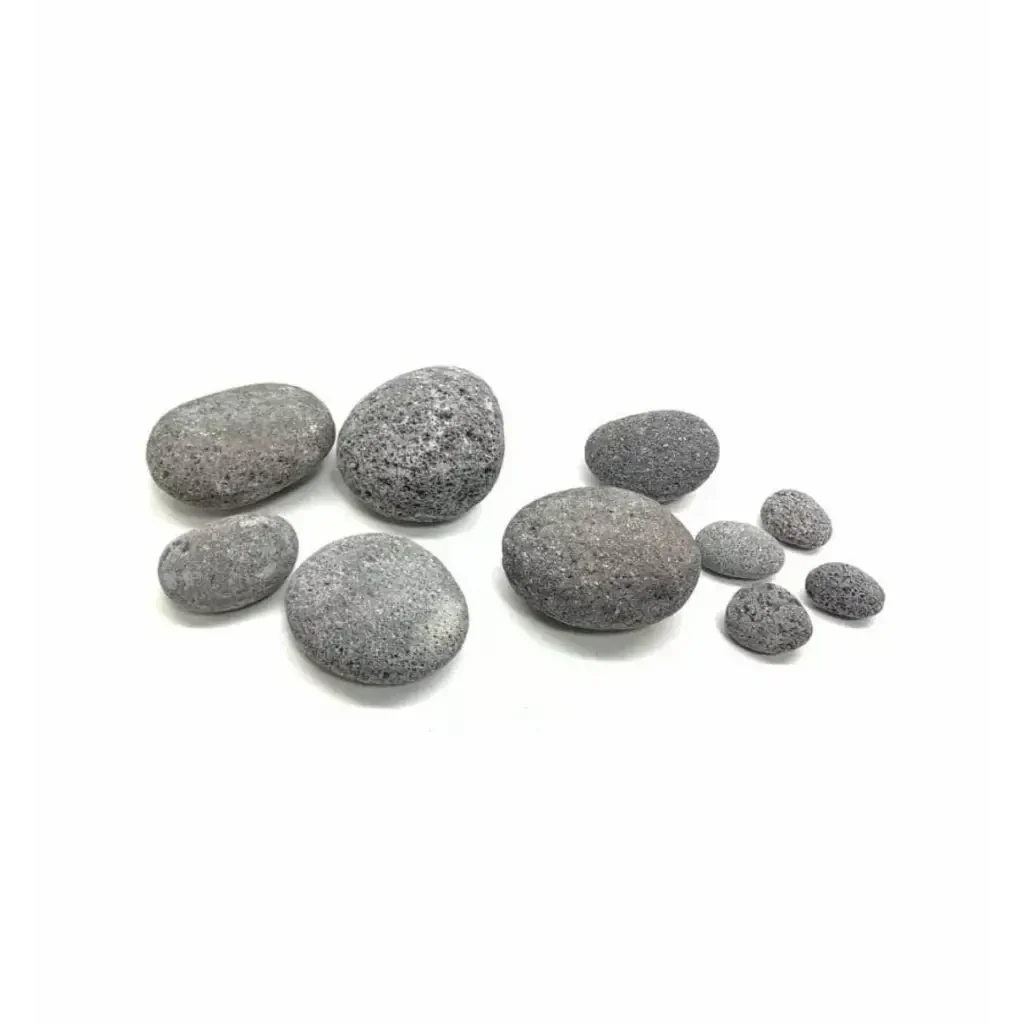Collection of porous gray stones.