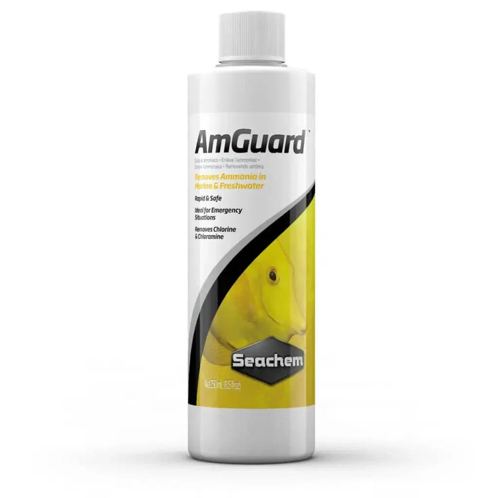 Bottle of aquarium water treatment.