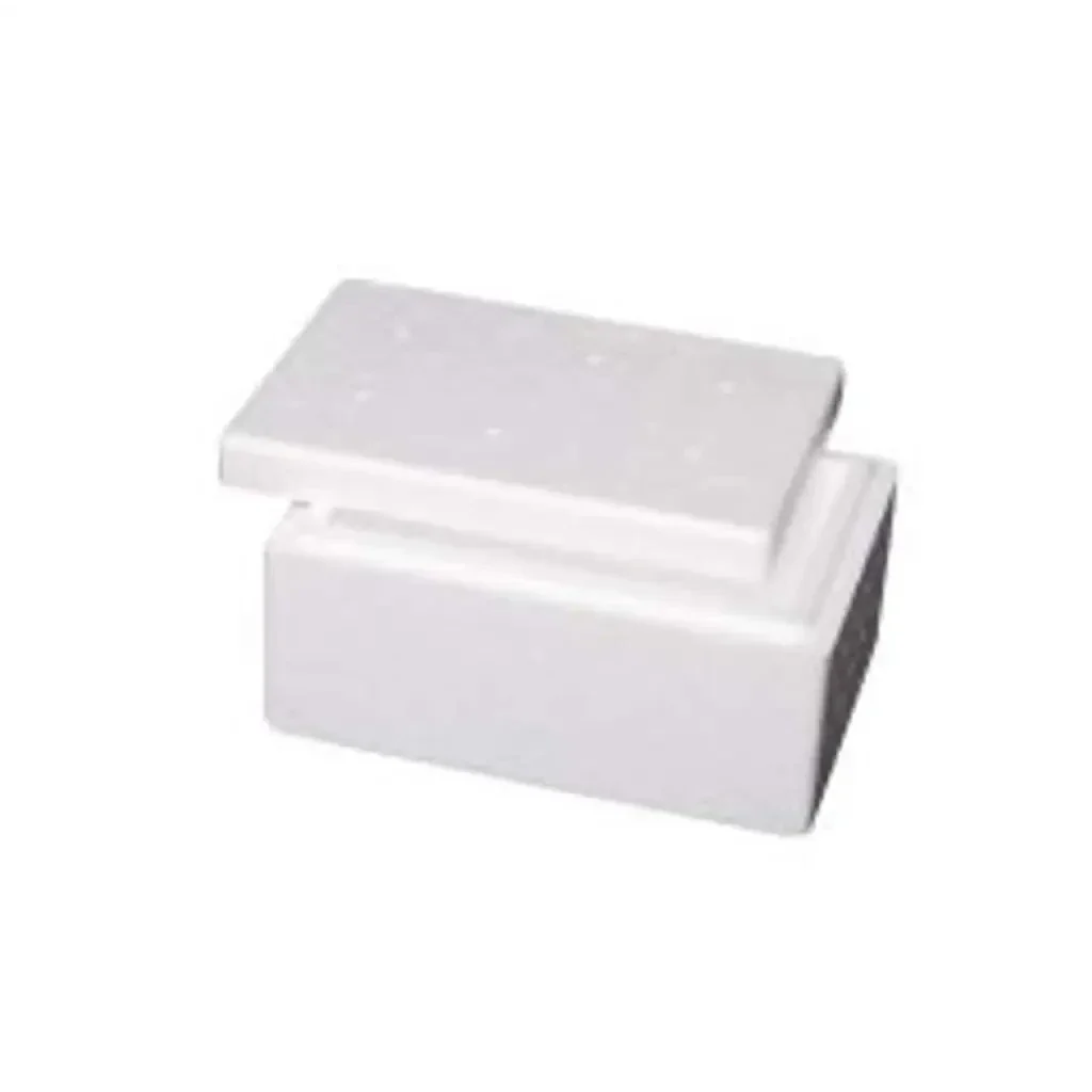 White styrofoam cooler.