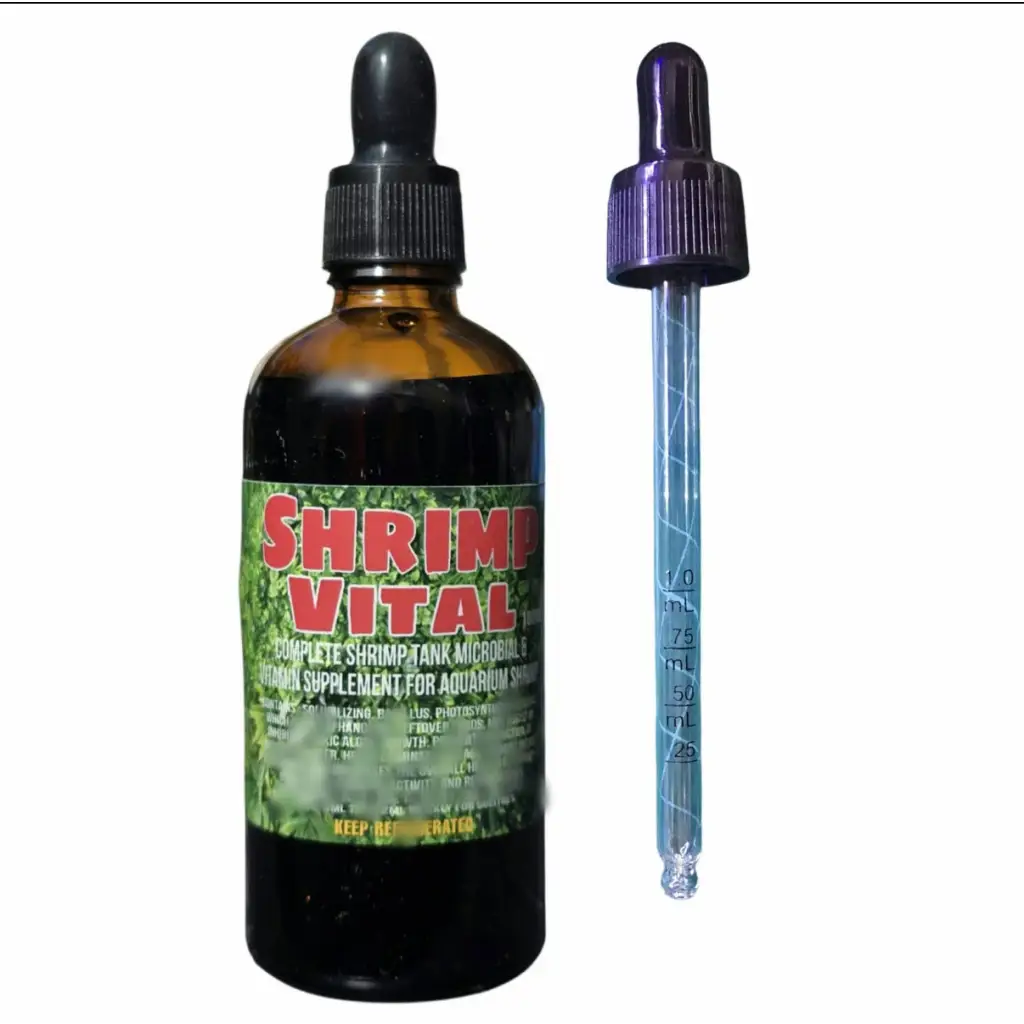 Shrimp vital supplement with dropper.