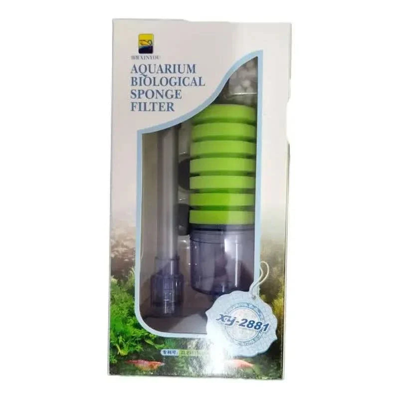 Aquarium biological sponge filter in packaging.