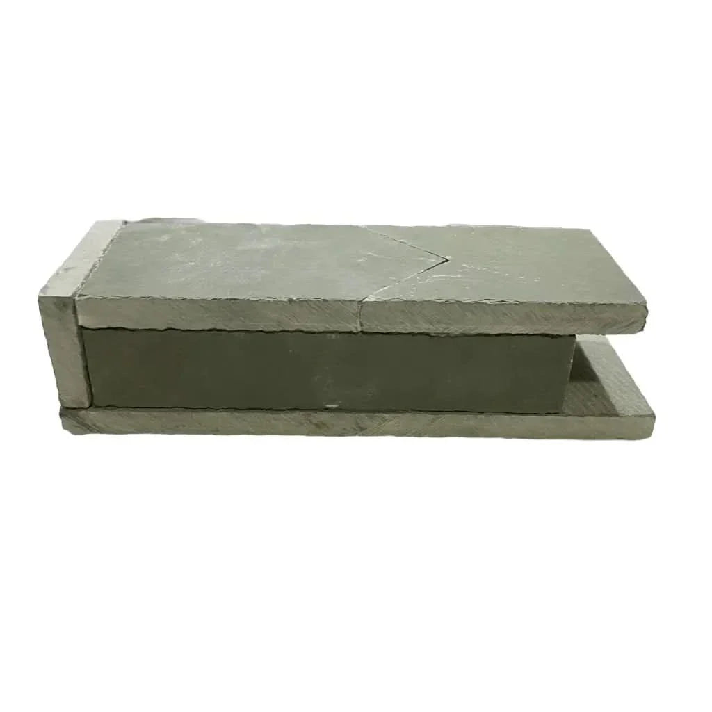 Gray concrete sandwich structure.