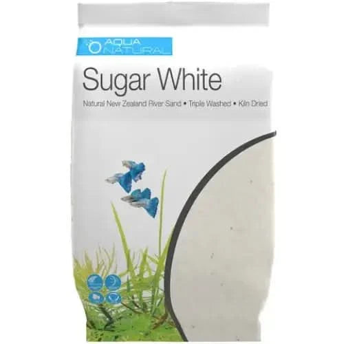 Bag of white aquarium sand.