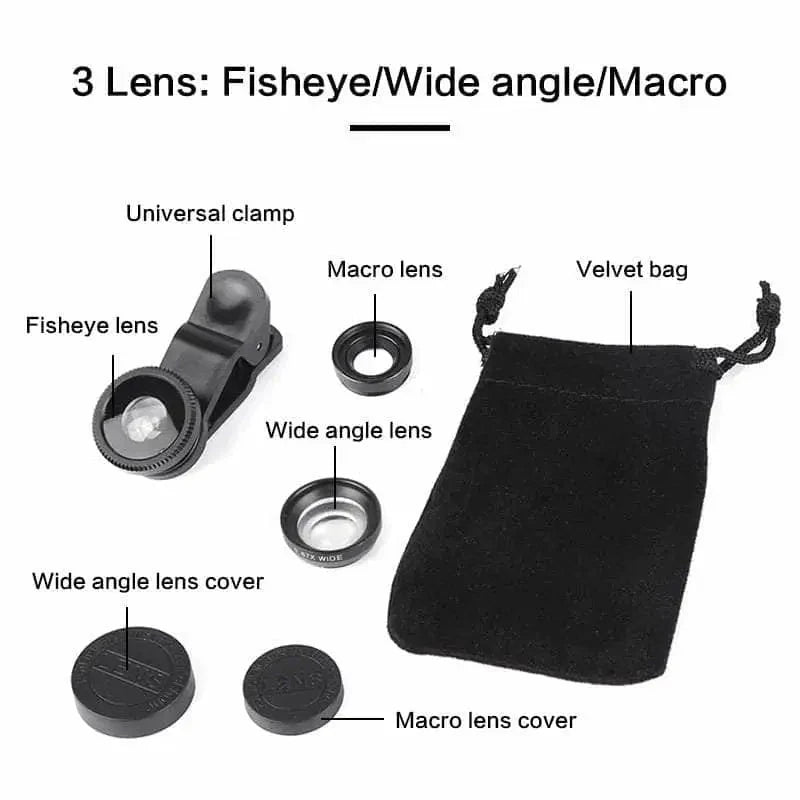 Universal 3IN1 Clip-on Phone Camera Lens