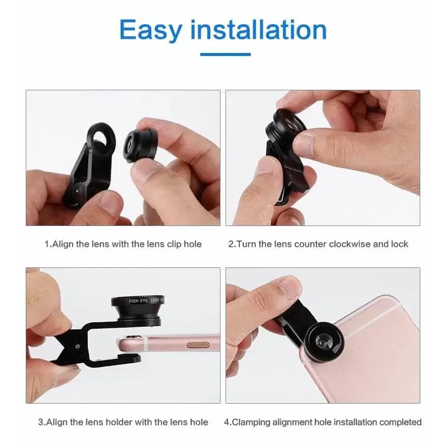 Universal 3IN1 Clip-on Phone Camera Lens