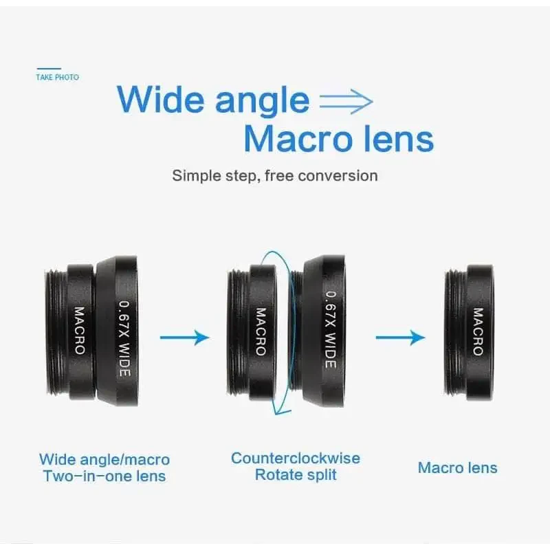 Universal 3IN1 Clip-on Phone Camera Lens