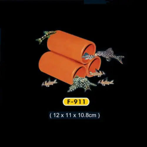 Up Aqua Ceramic Shrimp Cave Large - Orange