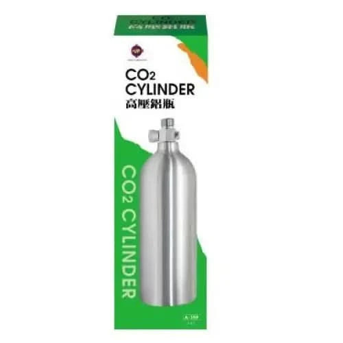 Silver CO2 cylinder.