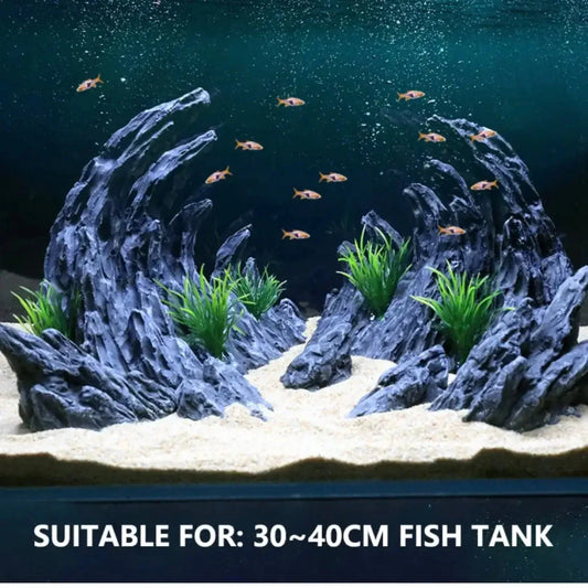 Canyon Landscaping Fish Tank Simulation Qinglong Stone (2pcs