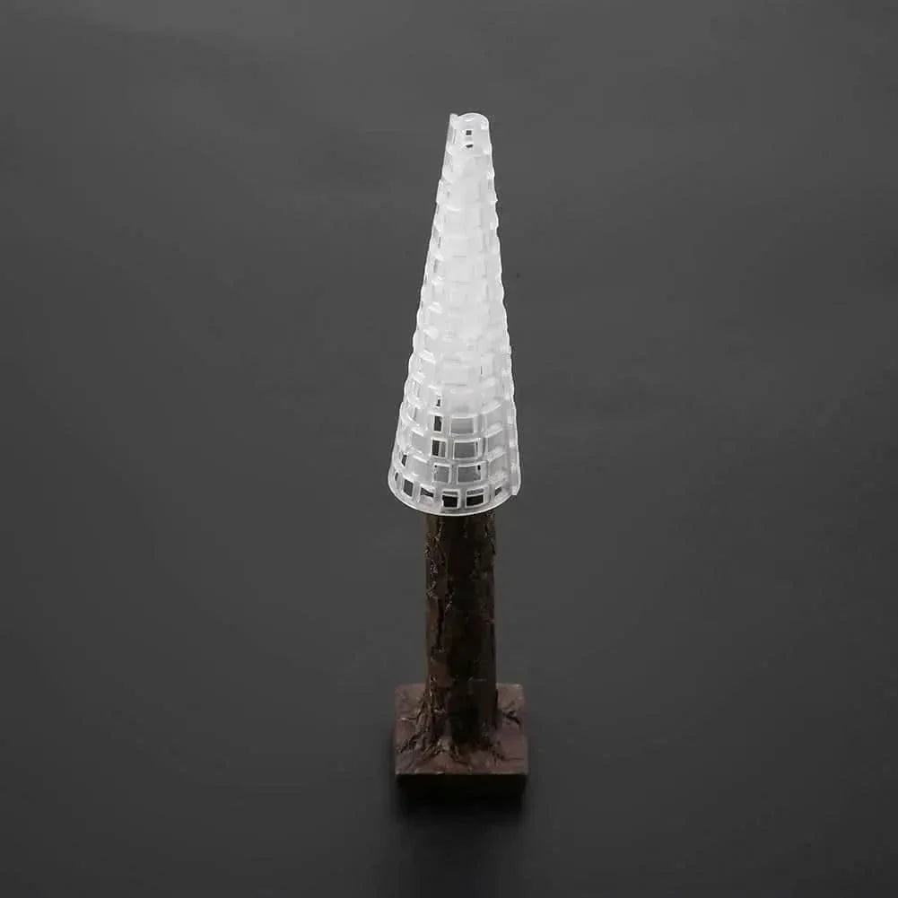 Decorative cone-shaped sculpture.