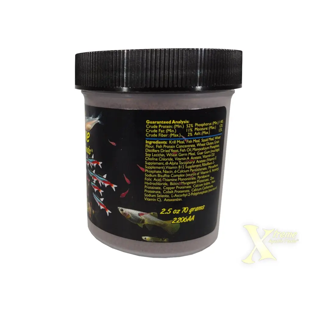 Container of fish food.