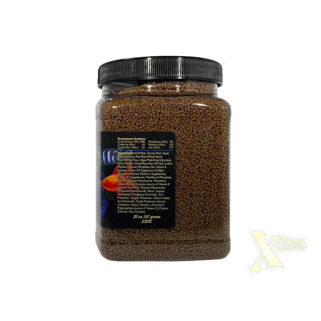 Container of fish food.