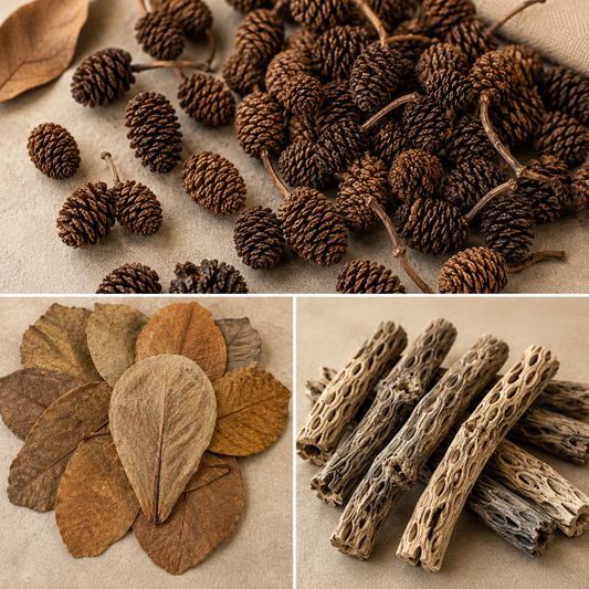 4x Cholla Wood + 12x Alder Cone Pack + 10x Indian Almond Leaves