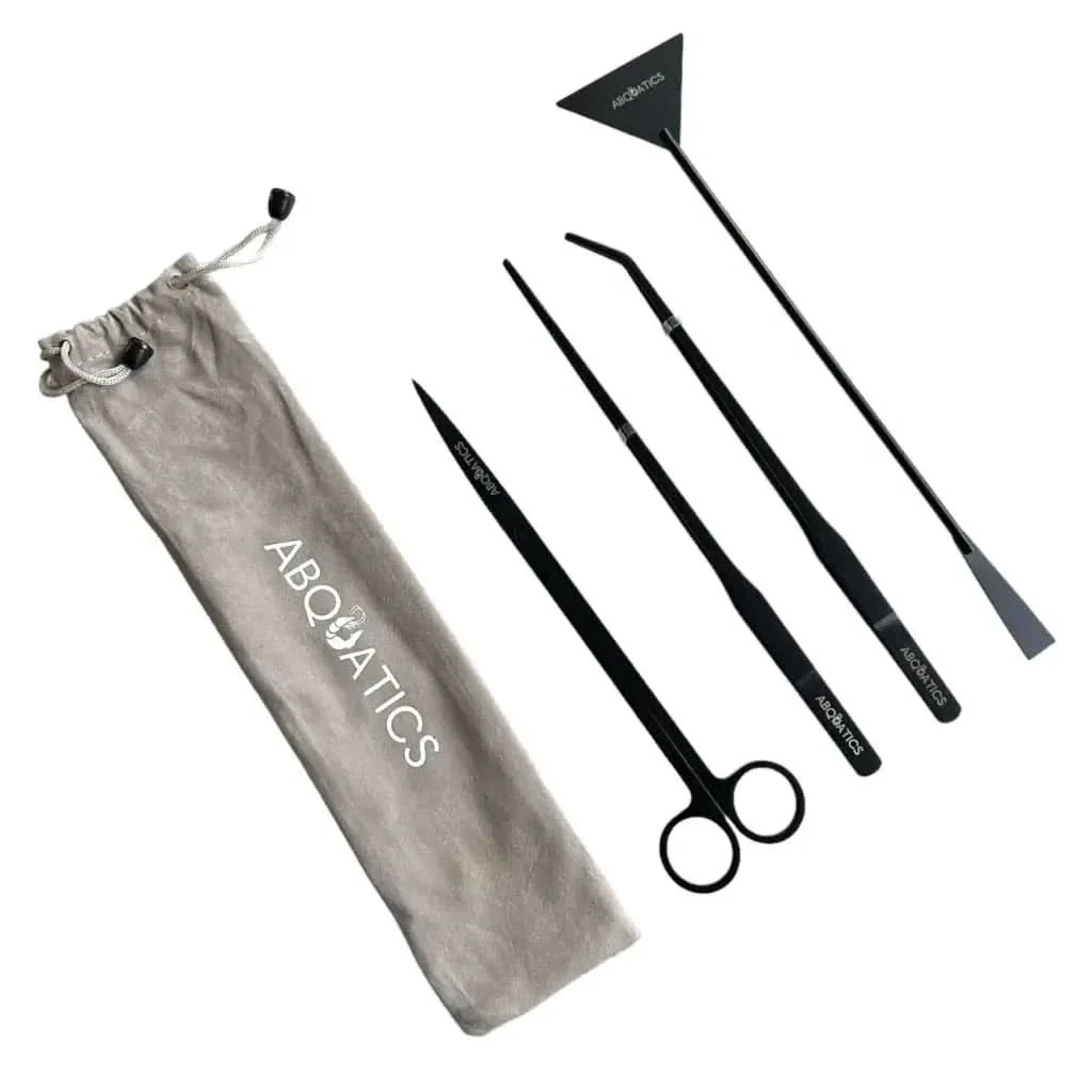 Aquascaping tool set with storage bag.