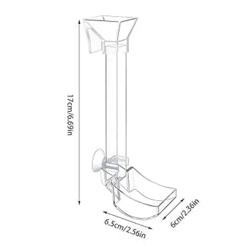 Clear plastic aquarium feeding tube with a suction cup.