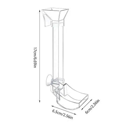 Clear plastic aquarium feeding tube with a suction cup.