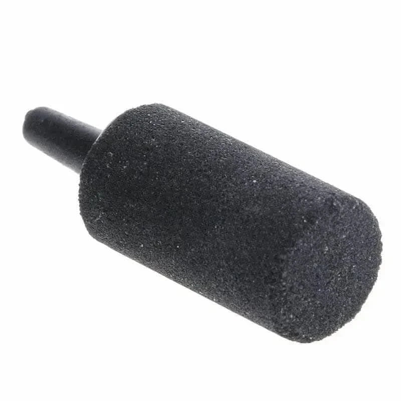 Cylindrical black porous air stone.