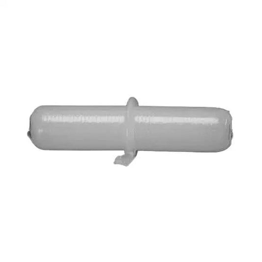 White plastic cylindrical connector.