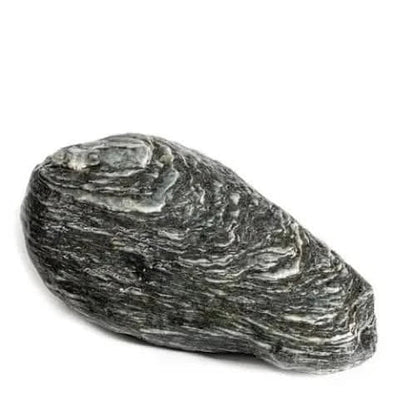 Gray and white striped rock.