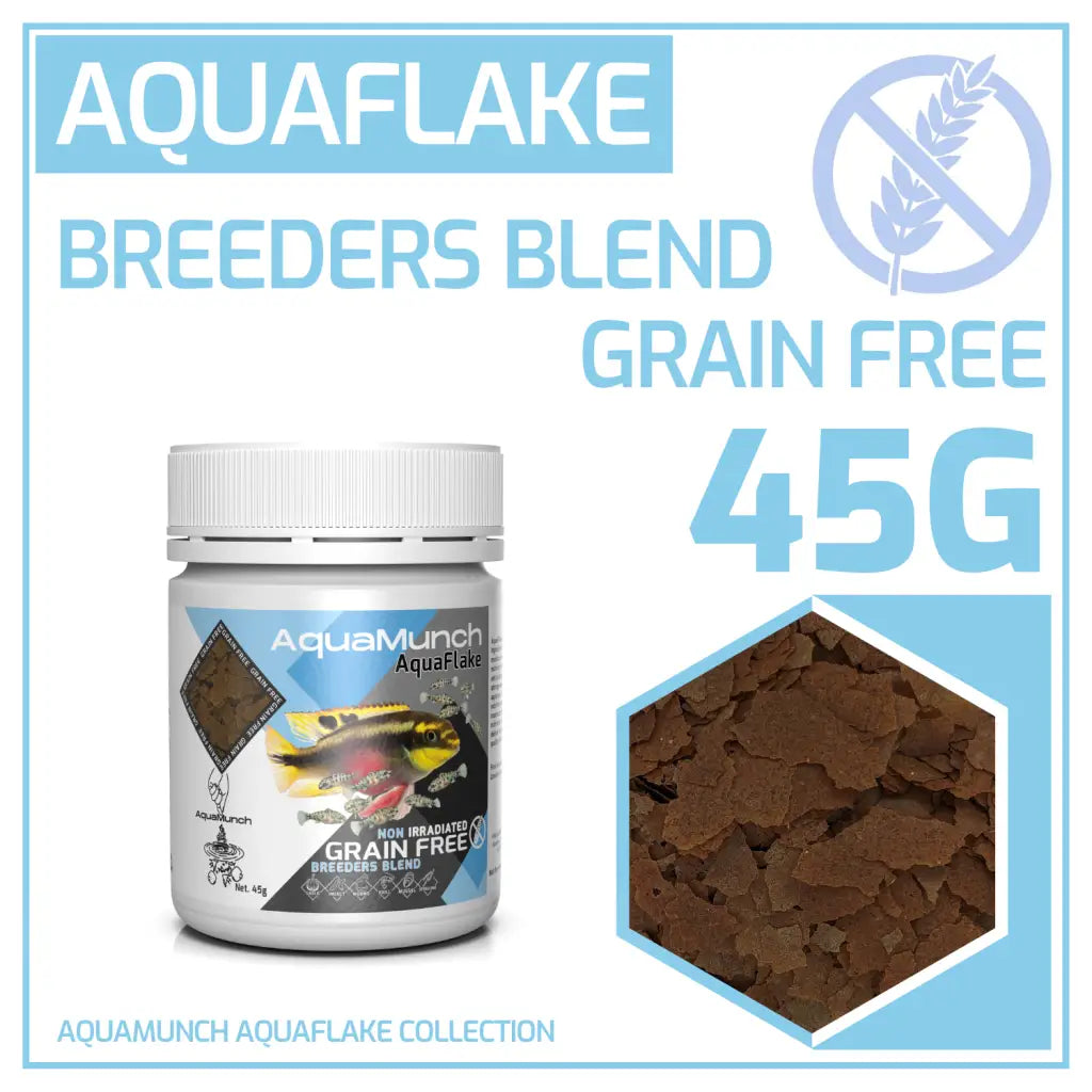AquaMunch AquaFlake Fish Food - Breeders Blend (Flake) - 45g