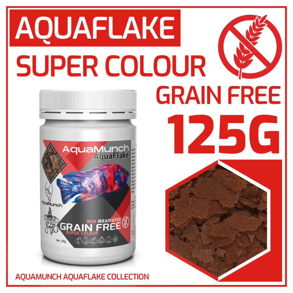 AquaMunch AquaFlake Fish Food - Super Color (Flake) - 125g