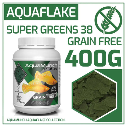 AquaMunch AquaFlake Fish Food - Super Greens (Flake)