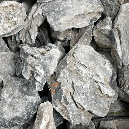Pile of rough gray rocks.