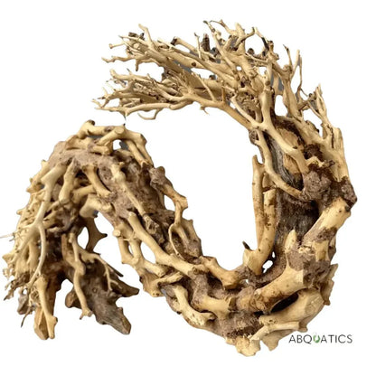 Intricate driftwood-like aquarium decoration.