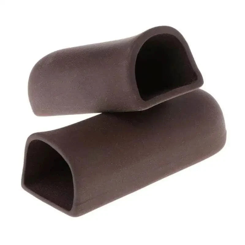 Two brown ceramic aquarium caves.