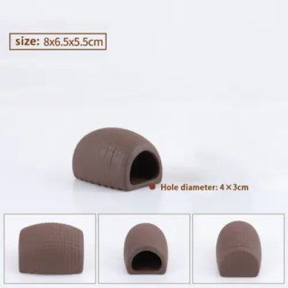 Brown ceramic aquarium hideaway.