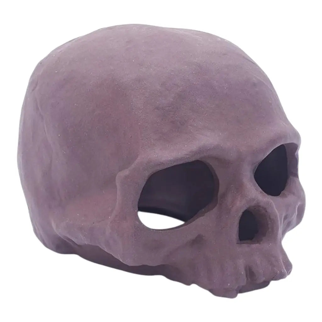 Purple skull replica.