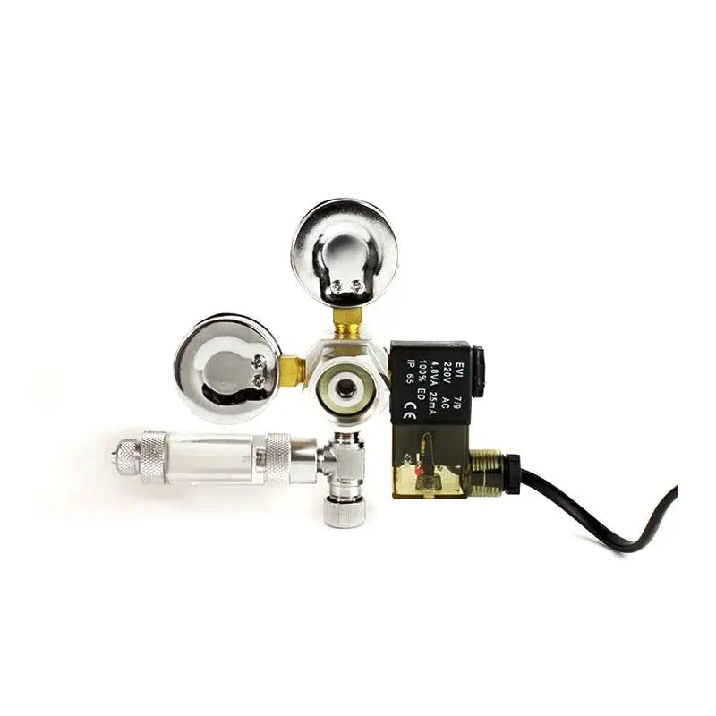 CO2 regulator with solenoid valve.