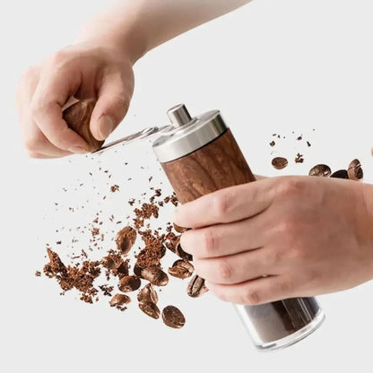 Hand-operated coffee grinder.