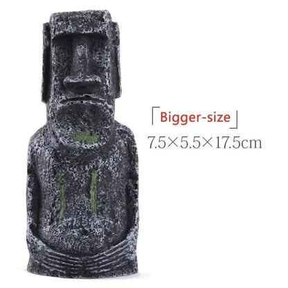 Moai statue aquarium decoration.