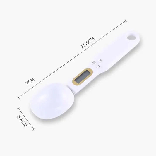 White digital measuring spoon.